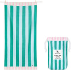 Dock & Bay Beach Towel - Quick Dry, Sand Free - Compact, Lightweight - 100% Recycled - Includes Bag - Pastel Pier - Extra Large (200x90cm, 78x35)