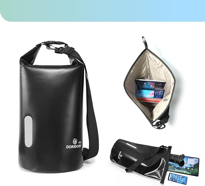 Faraday Bags Dry Bag - Black 15L Waterproof EMP Protection Bag, RFID Signal Blocking Shield Faraday Bag For Electronic Products Security, Protect Data Devices From Hacking, Tracking