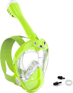 Full Face Snorkel Mask, Diving Mask for Kids and Adults,180° Panoramic View Snorkel Mask with Camera Mount, Safe Breathing, Anti-Leak&Anti-Fog