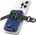 Magnetic Portable Charger for iPhone,10800mAh 4-in-1 Power Bank with iWatch Charger,25W PD Fast Charging Battery Pack for Magsafe,iPhone 17/16/15/14/13/12 Series,Apple Watch,Travel Essential,Blue