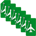 6 Pack Silicone Luggage Tag for Suitcases with Stainless Loop, Privacy Protection Travel Bag Tags Perfect to Quickly Spot Baggage Handbag (Forest Green)