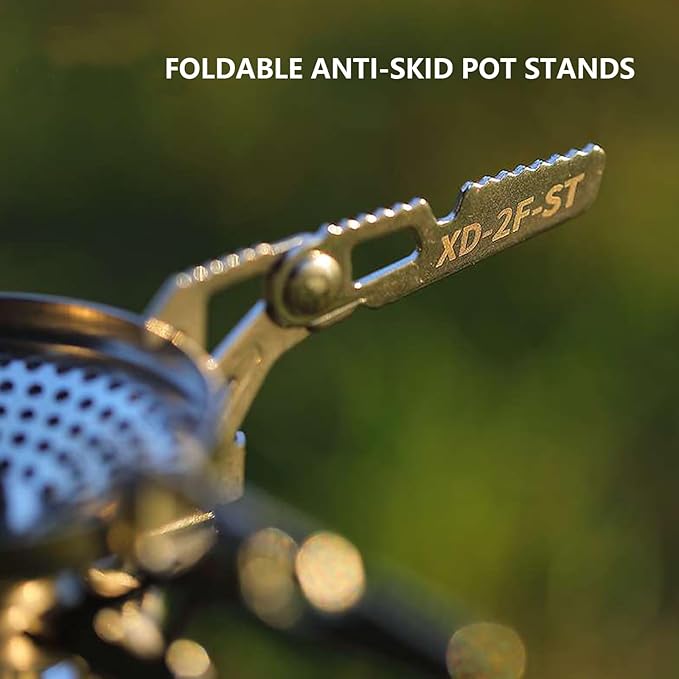 CAMPINGMOON Canister Top Stove Portable Compact Foldable w/Micro Regulator w/4Flex w/igniter XD-2F (Silver)