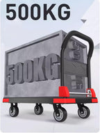 Folding Hand Truck, Platform Cart, Flatbed n with Swivel Wheels, Versatile Moving Trolley for Office and Home Use