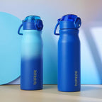 BJPKPK Insulated Water Bottle 25oz Stainless Steel Water Bottles With Straw And Carry Handle Double Wall Metal Thermo,Sky