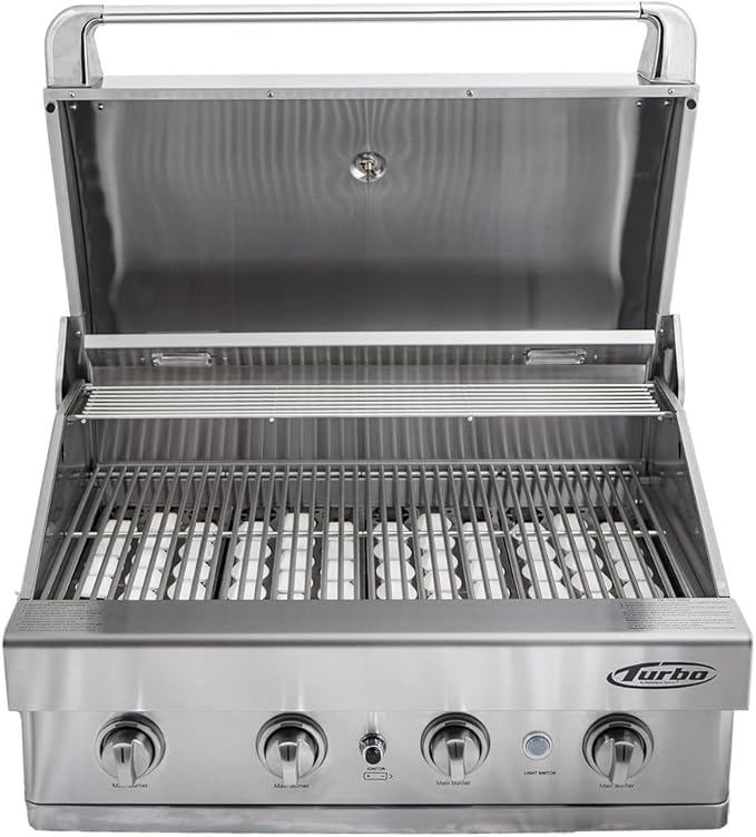 Turbo 32-inch 4-Burner Built-In BBQ Gas Grill - Propane