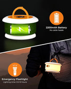 Camping String Lights, Retractable 32.8ft RGB Flash Lamp, Rechargeable Fairy LED Rope Lights Outdoor Waterproof, Portable Hanging Lantern for Outside Tent Patio Awning Garden RV Essentials