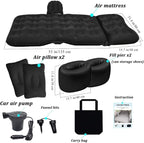 SAYGOGO Inflatable Car Air Mattress Travel Bed - Thickened Car Camping Bed Sleeping Pad with Air Pump 2 Pillows for Car Tent SUV Sedan Pickup Back Seat - Black