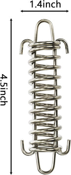Suwimut 12 Pieces Tent Spring Buckle, Windproof Stainless Steel Rope Tensioner Awning Fixed Hook Buckle, Heavy Duty Tension Springs for Outdoor Camping, Dog Chain, Swing, Hammock Chair, Punching Bag