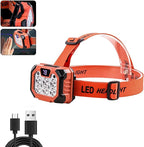 LED Headlamp Rechargeable Battery Powered Forehead 5 Light Mode 1000 High Lumen Usb C Waterproof Ultralight Head Lamp Headlights Electrician Tools Gift Night Work Flashlight Backpack Stuff