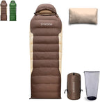 Down Sleeping Bag with Pillow, Ultralight Rectangular Sleeping Bag for Adults, Youth Backpacking,Hiking and Camping Outdoor with YKK Two-Way Zipper 680 FP Down