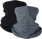 KGC 2 Pack Winter Neck Warmer Gaiter Fleece Windproof Face Mask Cover Cold Weather Scarf for Men & Women