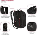 SwissGear Travel Tech Pro Laptop Backpack – Fits Laptops up to 16” – ScanSmart TSA-Friendly Backpack with Multiple Organizer Pockets – Black