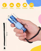 EverBrite 4-Pack Mini LED Aluminum Flashlight Party Favors Colors Assorted for Hurricane Supplies with Handle Glow in Dark