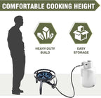 Bestfire 16" Single Propane Burner Camping Stove with 4 Feet High Pressure 0-20 PSI Gas Burner Adjustable Hose 200,000 BTU for Frying, Camping, Home Brewing and Turkey Frying