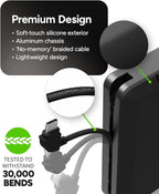 Mophie Powerstation Plus Ultra 10,000mAh Power Bank - Integrated USB-C and Lightning Cables and Foldable Wall Prongs – Fast Charging for Smartphones, Tablets, and More