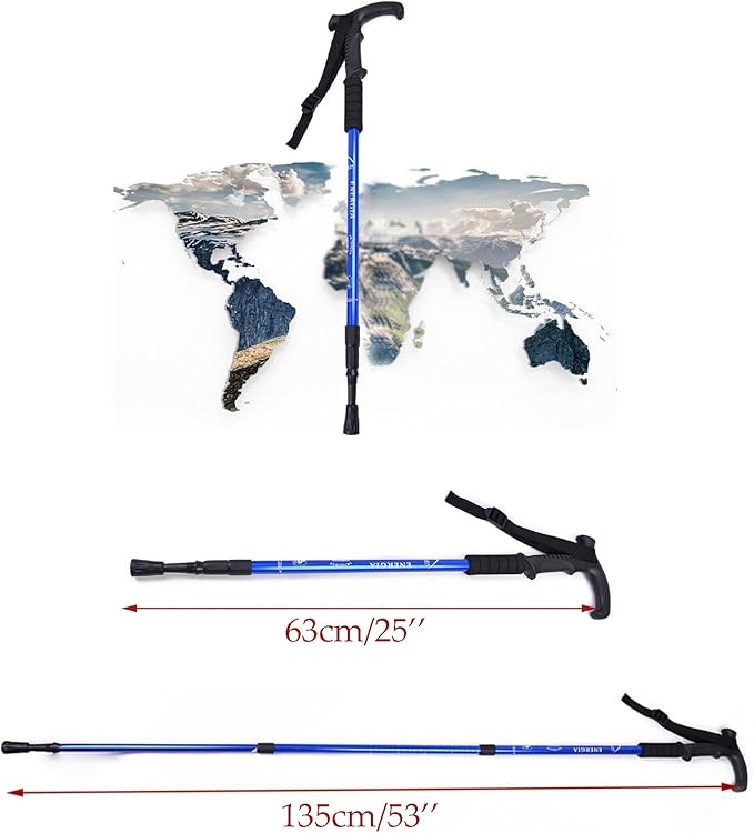 ThreeH Walking Sticks Lightweight Trekking Poles T Anti-Slip Handle Design Adjustable Walking Cane for Travel Hiking Climbing Senior Men Women