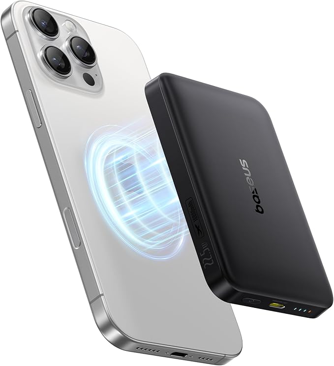 Baseus for MagSafe Portable Charger, Qi2 Certified 15W Wireless Magnetic Power Bank 10000mAh with USB-C Cable 22.5W PD Charging, Battery Pack Compatible with iPhone 17/16/15/14/13 Pro/Pro Max Series