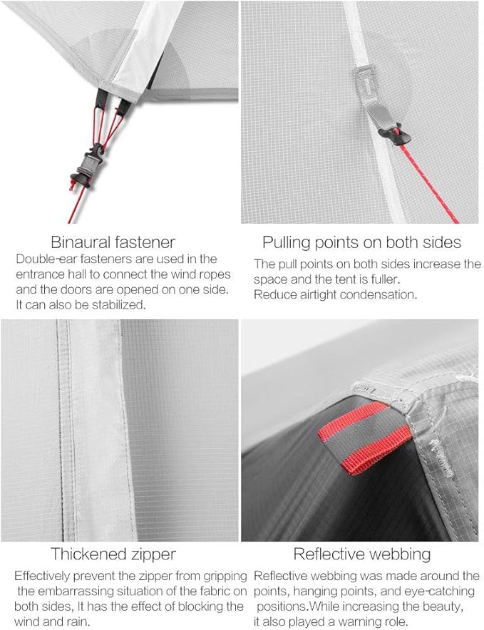 Lanshan 2 Person Tent Hiking Ultralight Camping Tent Professional 15D Silnylon Rodless Trekking Pole Tent Waterproof Backpacking Outdoor for Camping, Bivvy