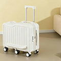Ride-on Luggage for Kids, Children's Trolly Case with 6-Spinner Wheels & Retractable Cup Holder, Suitcase Stroller, Hardshell Carry On Suitcase(White,22in)