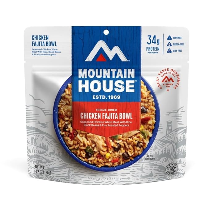 Mountain House Chicken Fajita Bowl Freeze Dried Backpacking & Camping Food 6-Pack Gluten-Free
