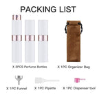 LISAPACK 8ML Atomizer Perfume Spray Bottle for Travel (3 PCS) Empty Cologne Dispenser, Portable Sprayer (White)