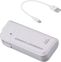 VOLT+ Portable AA Battery Travel Charger Compatible with Xiaomi Redmi 10A and Emergency Re-Charger with LED Light! (Takes 2 AA Batteries,MicroUSB) [White]