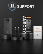 65W Power Bank, 25000mAh Travel Essential USB C Laptop Portable Charger, 100W Total Fast Charging Battery Pack for MacBook Dell XPS iPad Tablet Steam Deck iPhone 17-12 Series Samsung Switch and More