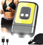 800Lumens Running Light, Rechargeable Headlamp Clip on Lights with Red/Green Lighting Night Vision, 5 Modes Lightweight LED Safety Light for Working Camping Hiking and Reading(1, Grey)