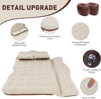 ISWEES Car Bed SUV Air Mattress, Car Air Mattress with Electric Pump, 2 Inflatable Pillows and 2 Footrests for Back Seat, Side Seat,Trunk Sleeping, Thickened Camping Bed - Brown