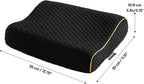 Memory Foam Travel Pillow with Washable Cover & Carry Bag – Compact, Soft & Breathable Neck Pillow for Airplane, Camping & Car (Black- Without Spare Cover, 13.8x11.8x3.9/3.1 inches)