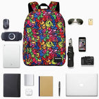 SUPACOOL Casual Laptop Backpack for Men and Women, Backpack for College, USB Charging Port, Lightweight Pack Back(Graffiti)