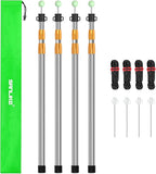 SANLIKE Telescoping Tarp Pole Heavy Duty Tent Poles, 33"-86.6"/94" Thickened Tube Collapsible Stainless Steel Canopy Poles for Camping Backpacking Hiking Awning Sun Sails Outdoor Sports, Set of 2