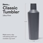 Corkcicle Classic Canteen - Keeps Drinks Cold for 25 Hours - Triple-Insulated Stainless Steel - Dishwasher Safe - Summer Drinkware Gift - Keeps Drinks Ice Cold - 16 oz - Flint