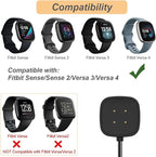 Versa 4 Charger Versa 3 Charging Cable Wall Plug Charger Compatible with Fitbit Versa 4 /Versa 3 / Sense 2/ Sense Smart Watch Charging Cord