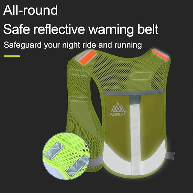 AONIJIE Reflective Running Vest Marathon Running Vest Pack Breathable for Hiking Camping Cycling Race
