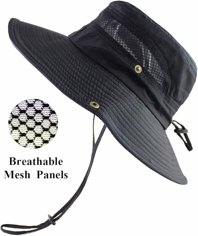 CAMOLAND Mens Fishing Hat Wide Large Brim Sun Hat with Outdoor UV Protection