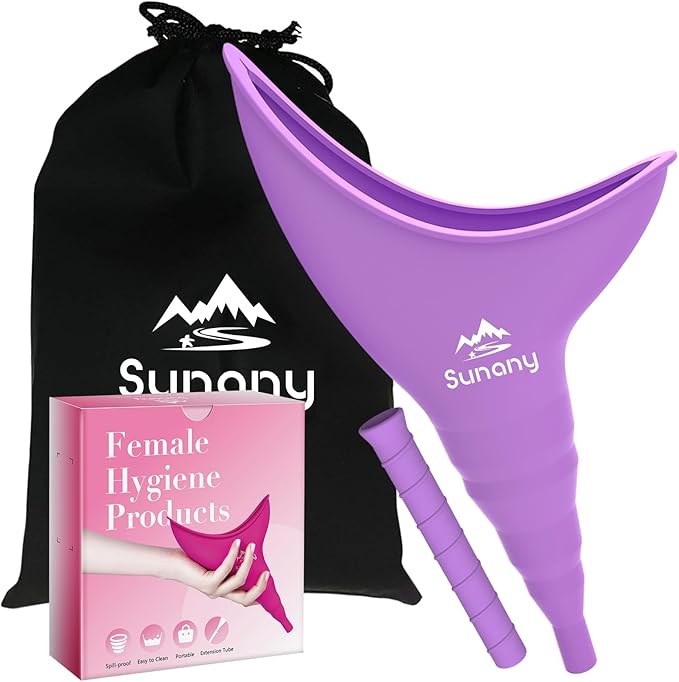 Female Urination Device, Reusable Female Urinal Silicone Women Pee Funnel Allows Women to Pee Standing Up, The Perfect Companion for Camping,Outdoor,Travel（Fuchsia）