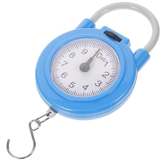 ibasenice Portable Hanging Luggage Scale with Spring Hook High Precision Mechanical Bag Weight Scale for Travel and Postal Use Blue Compact