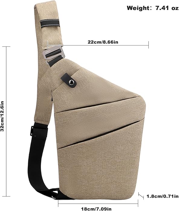 Anti Theft Travel Bag, One Shoulder Large Capacity Cross-body Bag Chest Fashion Lightweight Sling Bags for Travel Sports