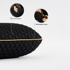 Memory Foam Travel Pillow with Washable Cover & Carry Bag – Compact, Soft & Breathable Neck Pillow for Airplane, Camping & Car (Black- Without Spare Cover, 15.7x9.8x3.9 inches)