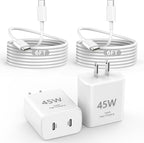 45W Apple USB C Charger Fast Charging for iPhone 17/16/15, 2Pack 6FT USB C to C Cable Cord Quick iPhone Charger Block for Apple 17/17 Pro/17 Pro Max/Air/16/16 Pro/16 Pro Max/16 Plus/15/15 Pro Max/iPad