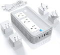 Mapambo Voltage Converter US to Europe for Hair Straightener and Curling Iron, 220V to 110V Converter for European Travel, European Travel Plug Power Adapter C A G I with 35W Fast Charging (Gray)