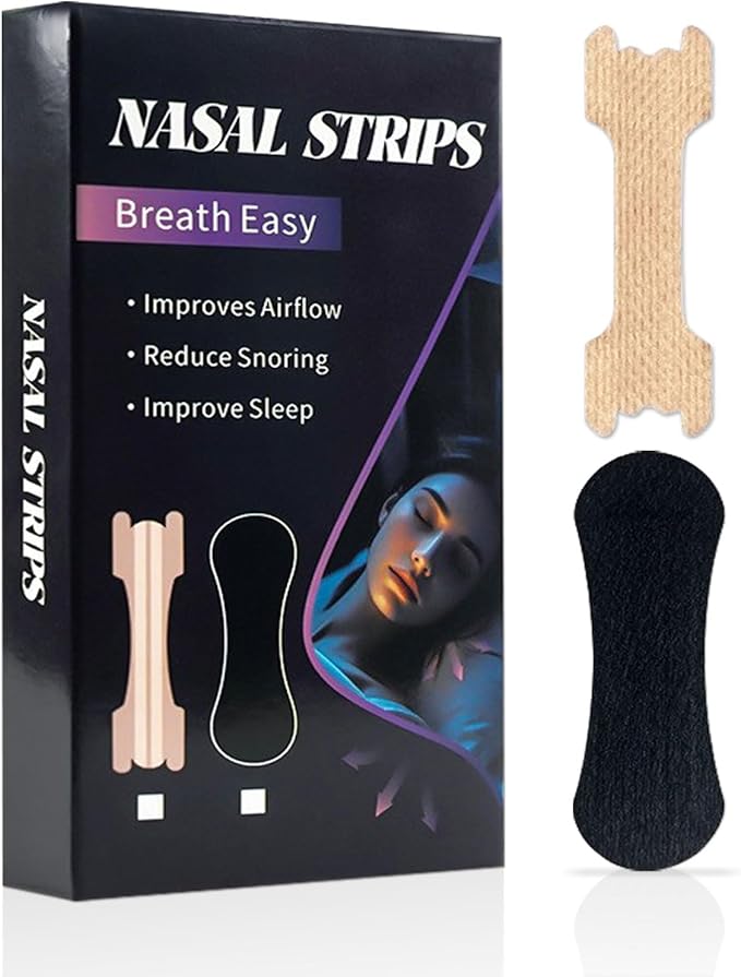 Nasal Strips for Snoring, 60 Count Extra Strength Nose Strips for Breathing, Anti Snoring Devices for Sports and Sleep, Help Stop Snoring, Relieve Nasal Congestion, Drug-Free,Deeper Sleep