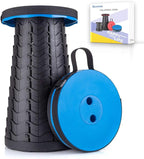 Boreeman Upgraded Folding Stool Lightweight Yet More Sturdy with Load Capacity 400lbs Portable Collapsible Stool for Camping Fishing Hiking BBQ (Blue)