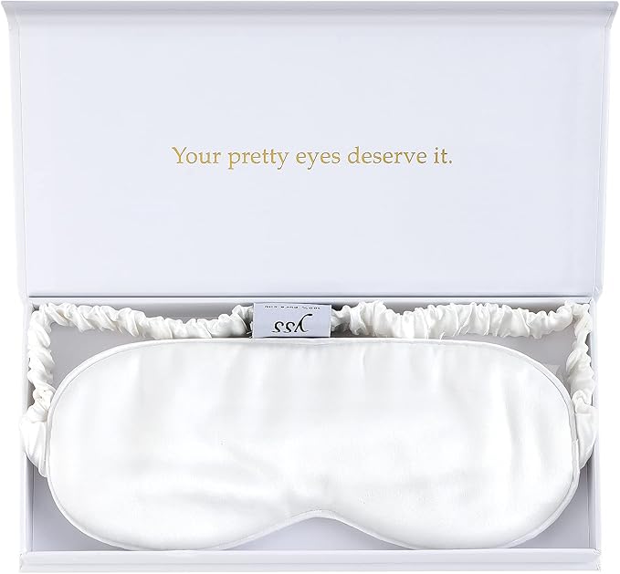 Silk Sleep Mask Light Blocking Luxury 100% Mulberry 19mm Silk Eye Mask Eye Cover Blindfold Ultra Soft Light & Comfy Anti Aging Skin Care with Travel Bag Gift Package