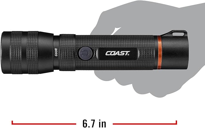 Coast G60R 1000 Lumen Waterproof Rechargeable LED Flashlight, 2-Pack