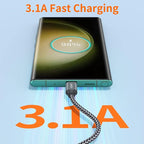 JXMOX USB C Cable,USB A to Type C 3A Fast Charging (10ft 2-Pack) Long Charger Cord for iPhone 15 16 17 Pro Max,Samsung Galaxy S25 S24 S23 S22 S21 Ultra,Note 9 10+,A11 A20 A50 A51 A60 A71,Moto Z2 Z3