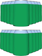PartyPrints 1000 Pack Emerald Blank Can Cooler Sleeves, Customizable Bulk Can Coolers, Extra-Thick Collapsible Drink Insulator Sleeve, Beer Can Coolers for Party Beverages