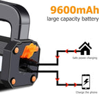 Super Bright LED Spotlight Rechargeable Flashlight 10000 Lumen Handheld Spotlight 10000mAh Long Lasting Torchlight Searchlight Flood Fishing Hiking Camping Flashlight USB Output with Tripod