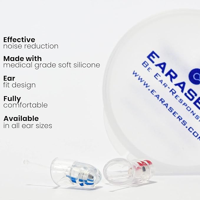 Earasers 26dB Noise Reducing Earplugs - Large